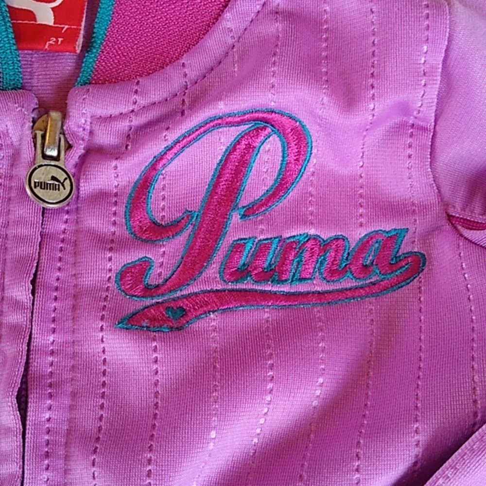 Puma Track Jacket. Toddler Girls 2T. Purple/Pink/Teal. - Picture 2 of 9